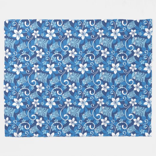 LUAU TIKI PATTERN (HELLBLAU) FLEECEDECKE (Vorderseite (Horizontal))