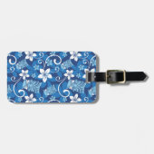 LUAU TIKI PATTERN (HELLBLAU) GEPÄCKANHÄNGER (Vorderseite horizontal)