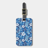 LUAU TIKI PATTERN (HELLBLAU) GEPÄCKANHÄNGER (Vorderseite vertikal)