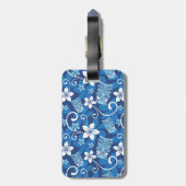 LUAU TIKI PATTERN (HELLBLAU) GEPÄCKANHÄNGER (Rückseite vertikal)