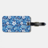 LUAU TIKI PATTERN (HELLBLAU) GEPÄCKANHÄNGER (Rückseite horizontal)