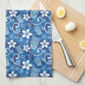 LUAU TIKI PATTERN (HELLBLAU) GESCHIRRTUCH (Viertel Falte)