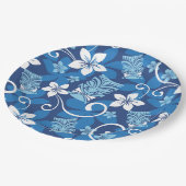 LUAU TIKI PATTERN (HELLBLAU) PAPPTELLER (Schrägansicht)