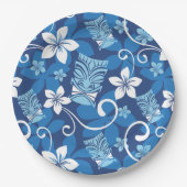 LUAU TIKI PATTERN (HELLBLAU) PAPPTELLER (Vorderseite)