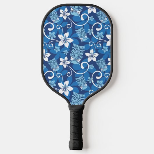 LUAU TIKI PATTERN (HELLBLAU) PICKLEBALL SCHLÄGER (Rückseite)