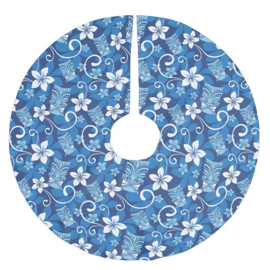 LUAU TIKI PATTERN (HELLBLAU) POLYESTER WEIHNACHTSBAUMDECKE (Vorderseite)