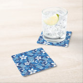 LUAU TIKI PATTERN (HELLBLAU) RECHTECKIGER PAPPUNTERSETZER (Vor Ort)