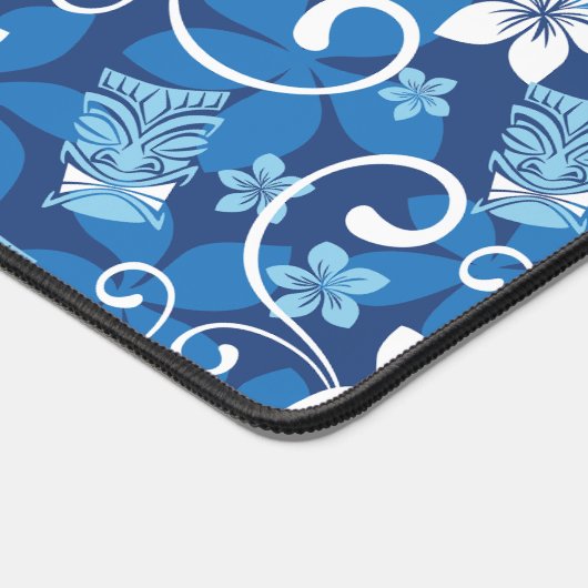 LUAU TIKI PATTERN (HELLBLAU) SCHREIBTISCHUNTERLAGE (Ecke)