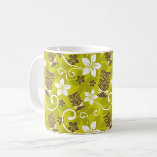 LUAU TIKI PATTERN KAFFEETASSE (Vorderseite Links)