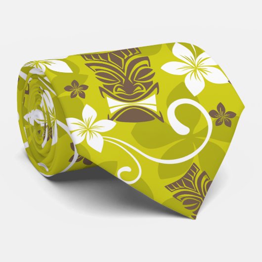 LUAU TIKI PATTERN KRAWATTE (Gerollt)