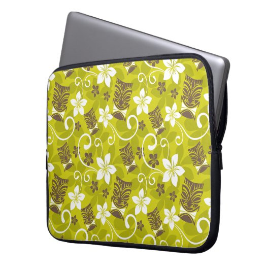 LUAU TIKI PATTERN LAPTOPSCHUTZHÜLLE (Vorderseite Links)