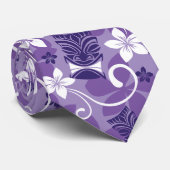 LUAU TIKI PATTERN (LILA) KRAWATTE (Gerollt)