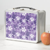 LUAU TIKI PATTERN (LILA) METALL BROTDOSE (Beispiel)