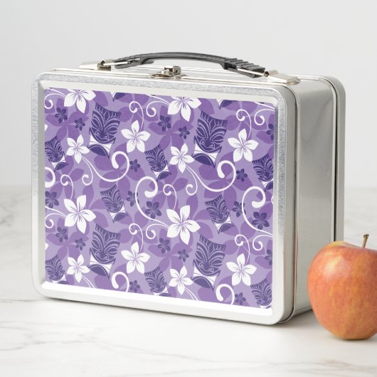 LUAU TIKI PATTERN (LILA) METALL BROTDOSE (Beispiel)