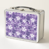 LUAU TIKI PATTERN (LILA) METALL BROTDOSE (Vorderseite)