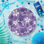 LUAU TIKI PATTERN (LILA) PAPPTELLER (Party)