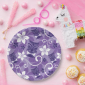 LUAU TIKI PATTERN (LILA) PAPPTELLER (Party)