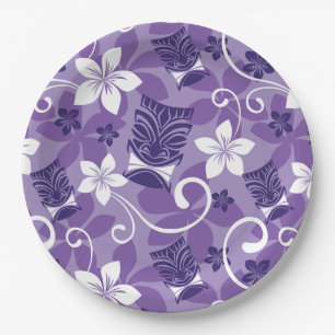 LUAU TIKI PATTERN (LILA) PAPPTELLER