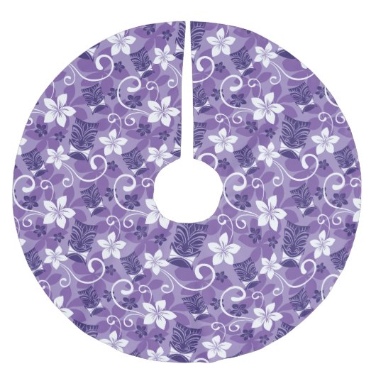 LUAU TIKI PATTERN (LILA) POLYESTER WEIHNACHTSBAUMDECKE (Vorderseite)