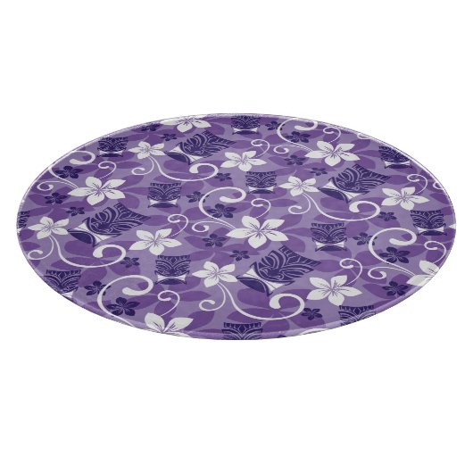 LUAU TIKI PATTERN (LILA) SCHNEIDEBRETT (Ecke)