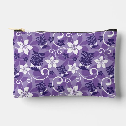 LUAU TIKI PATTERN (LILA) ZUBEHÖRTASCHE (Vorderseite)