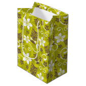 LUAU TIKI PATTERN MITTLERE GESCHENKTÜTE (Vorderseite Schrägansicht)