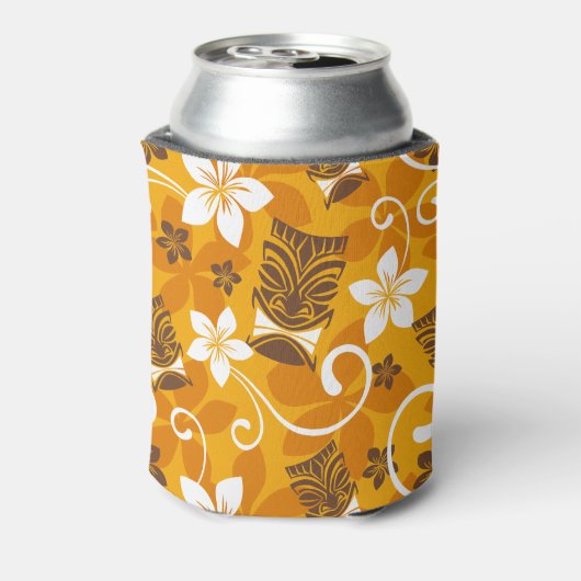 LUAU TIKI PATTERN (ORANGE) DOSENKÜHLER (Kanne Rückseite)
