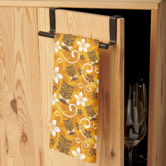 LUAU TIKI PATTERN (ORANGE) GESCHIRRTUCH (Drittel gefaltet)