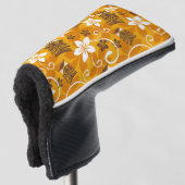 LUAU TIKI PATTERN (ORANGE) GOLF HEADCOVER (3/4 Vorderseite)