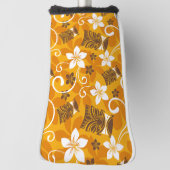 LUAU TIKI PATTERN (ORANGE) GOLF HEADCOVER (Rotieren 90)
