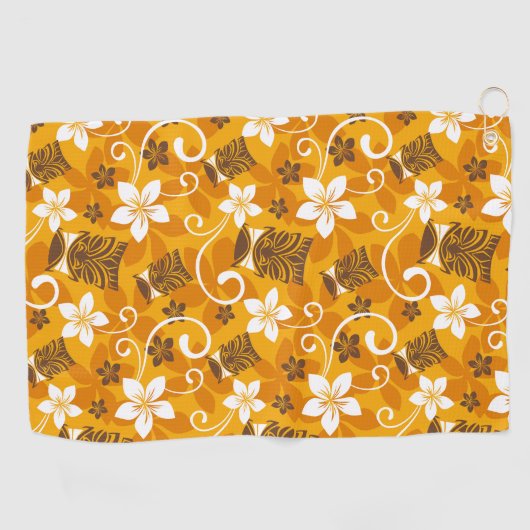 LUAU TIKI PATTERN (ORANGE) GOLFHANDTUCH (Horizontal)