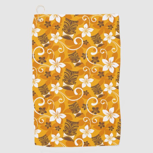 LUAU TIKI PATTERN (ORANGE) GOLFHANDTUCH (Vorderseite)
