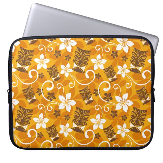 LUAU TIKI PATTERN (ORANGE) LAPTOPSCHUTZHÜLLE (Vorderseite)
