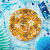 LUAU TIKI PATTERN (ORANGE) PAPPTELLER (Party)