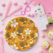 LUAU TIKI PATTERN (ORANGE) PAPPTELLER (Party)