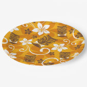 LUAU TIKI PATTERN (ORANGE) PAPPTELLER (Schrägansicht)