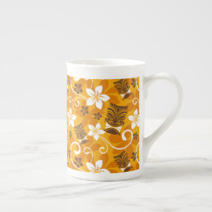 LUAU TIKI PATTERN (ORANGE) PORZELLANTASSE