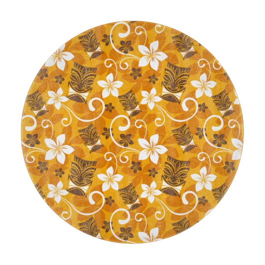 LUAU TIKI PATTERN (ORANGE) SCHNEIDEBRETT (Vorderseite)