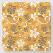 LUAU TIKI PATTERN (ORANGE) STEINUNTERSETZER (Vorderseite)