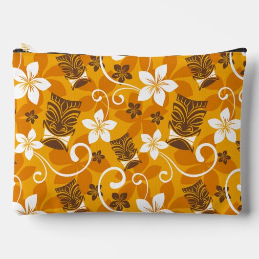 LUAU TIKI PATTERN (ORANGE) ZUBEHÖRTASCHE (Vorderseite)