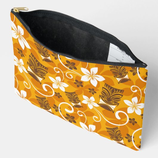 LUAU TIKI PATTERN (ORANGE) ZUBEHÖRTASCHE (Offen)