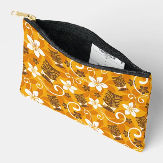 LUAU TIKI PATTERN (ORANGE) ZUBEHÖRTASCHE (Offen)
