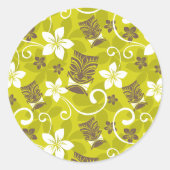 LUAU TIKI PATTERN RUNDER AUFKLEBER (Vorderseite)