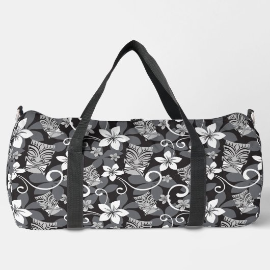 LUAU TIKI PATTTERN (CHARCOAL) DUFFLE BAG (Vorderseite)
