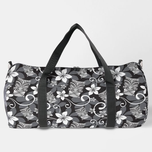 LUAU TIKI PATTTERN (CHARCOAL) DUFFLE BAG (Rückseite)