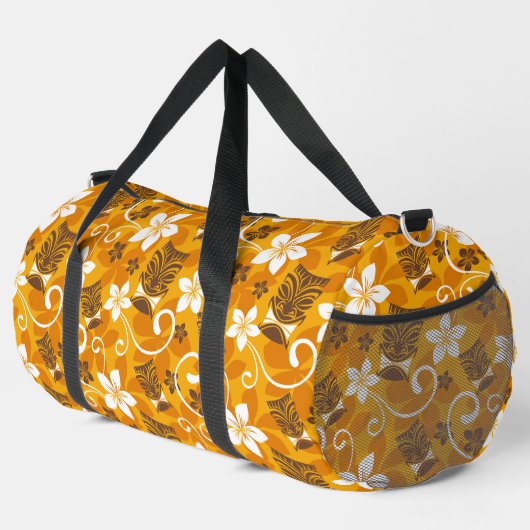 LUAU TIKI PATTTERN (ORANGE) DUFFLE BAG (Rechte Ecke)