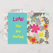 Luau Time Party Einladung Postkarte (Vorne/Hinten)