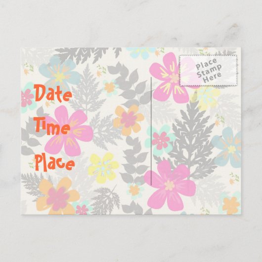 Luau Time Party Einladung Postkarte (Rückseite)