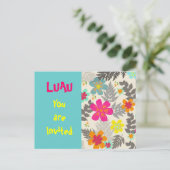 Luau Time Party Einladung Postkarte (Stehend Vorderseite)