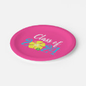 Luau Tropenrosa Abschluss Paper Teller (Schrägansicht)